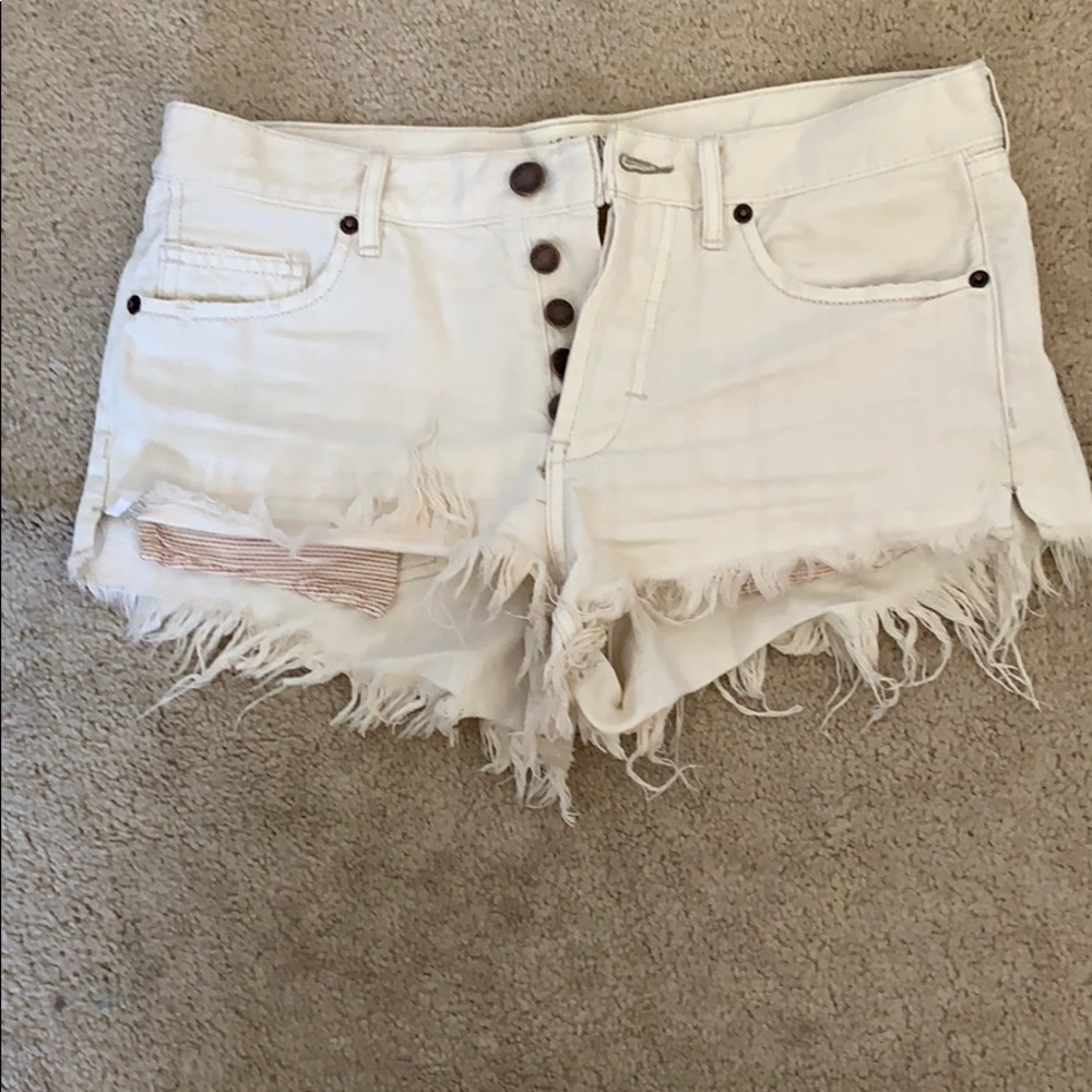 White Free People Denim Shorts